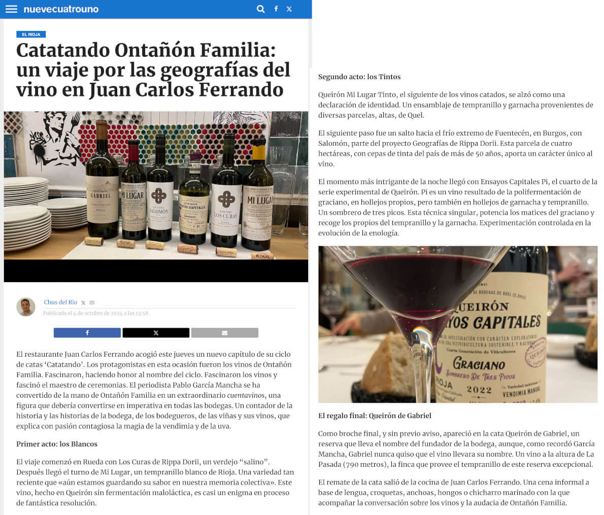 Catatando Ontañón Familia Un Viaje Por Las Geografías Del Vino En Ferrando