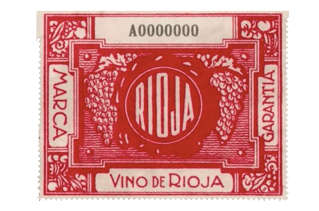 One of the first stamps of the Control Board of La Rioja