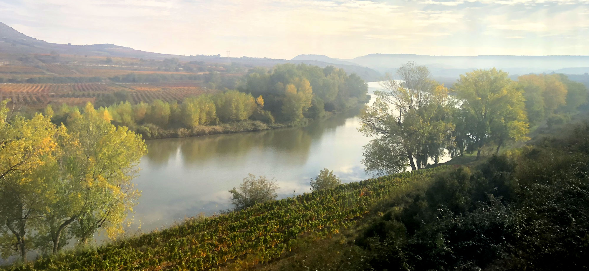 Uno de los característicos meandros que dibuja el Ebro a su paso por tierras riojanas